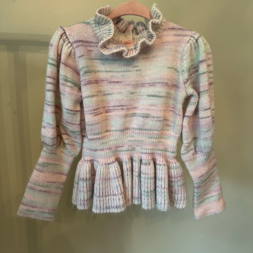 Janie and Jack Multicolor Ruffle Sweater